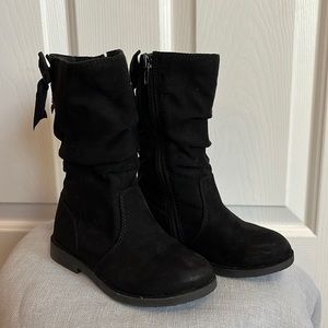 Black Suede Boots w/ Bow